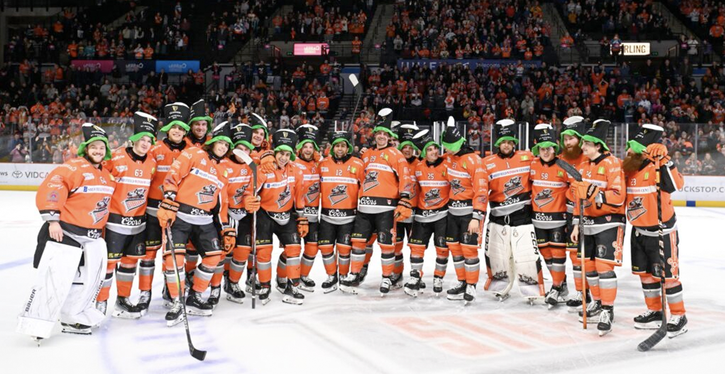 The image shows the Sheffield Steelers ice hockey team